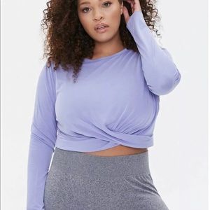 Forever 21 Plus Ladies 2X Periwinkle Long Sleeve Active Twisted Knit Top